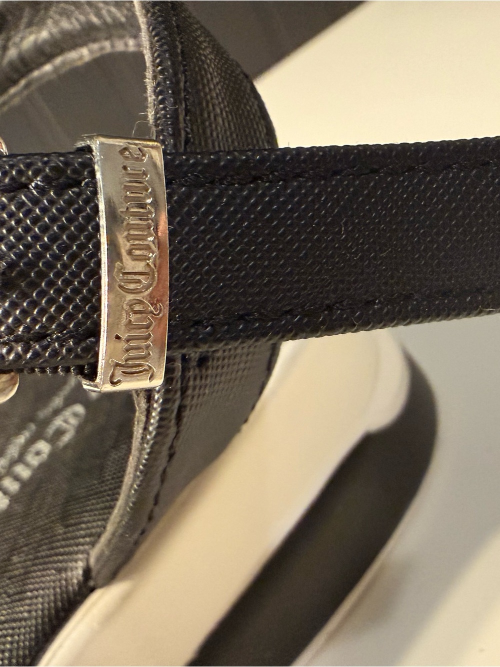 Juicy Couture Black Ankle-Strap Platform Sandals with Mesh Accent - Picture 11 of 16